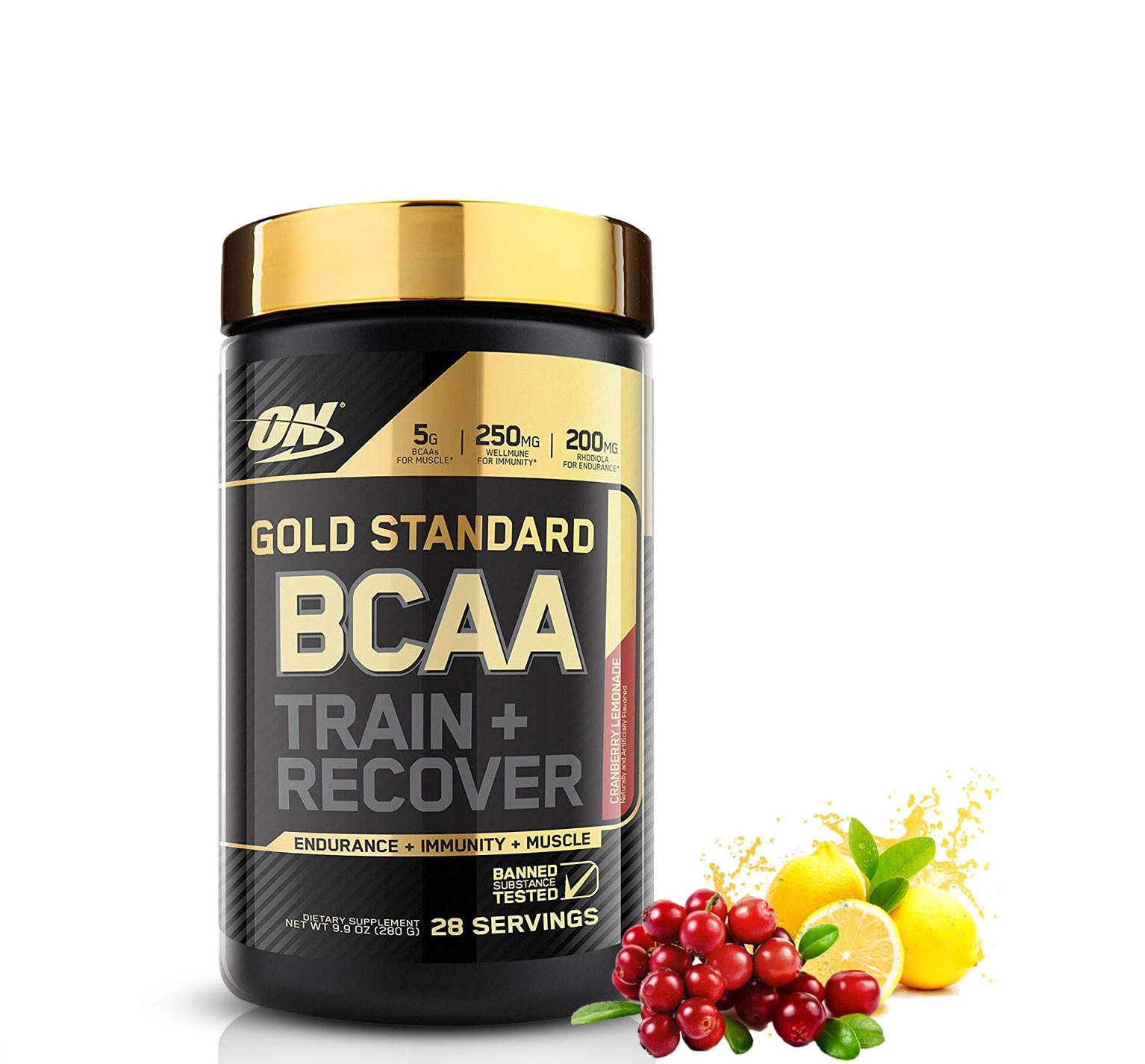 GOLD STANDARD BCAA™ TRAIN+RECOVER 280Gr Cranberry