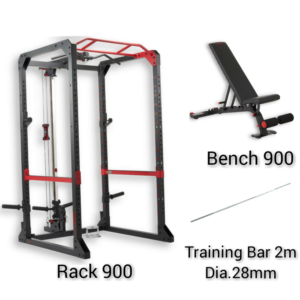 Paket Domyos 900 Rack with Bench and Barbell