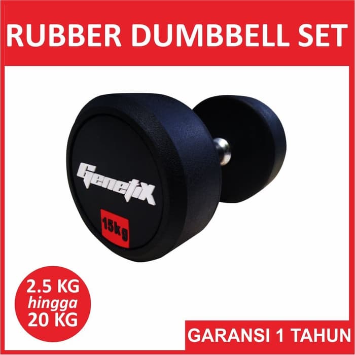 Fit Rubber Gym Dumbbell Set 2.5-20kg ( Pair)