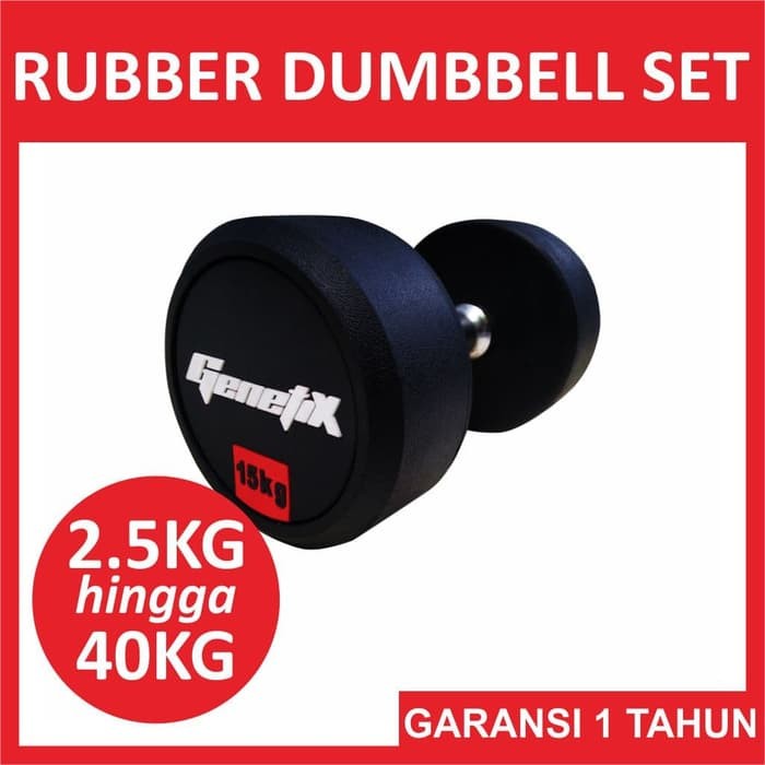Fit Rubber Gym Dumbbell Set 2.5-40kg ( Pair)